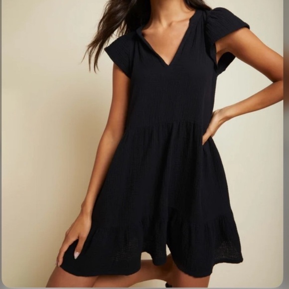 Nation Padma Boho Ruffle Hem Mini Dress Size Medium - Picture 4 of 10